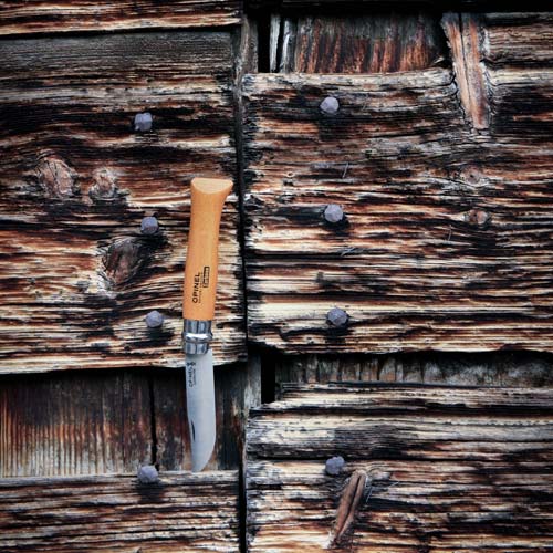 Couteau pliant n°8 Carbone avec étui - OPINEL lame carbone plumier