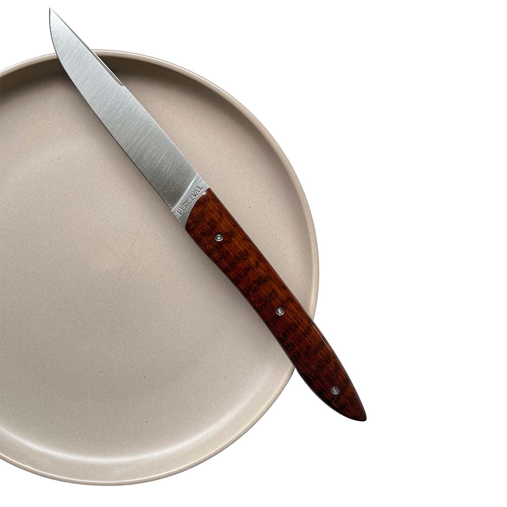 Couteau de table UBAC - bois d'amourette - PERCEVAL atelier coutelier à Thiers