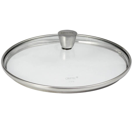 Couvercle en verre bombé bouton inox CRISTEL