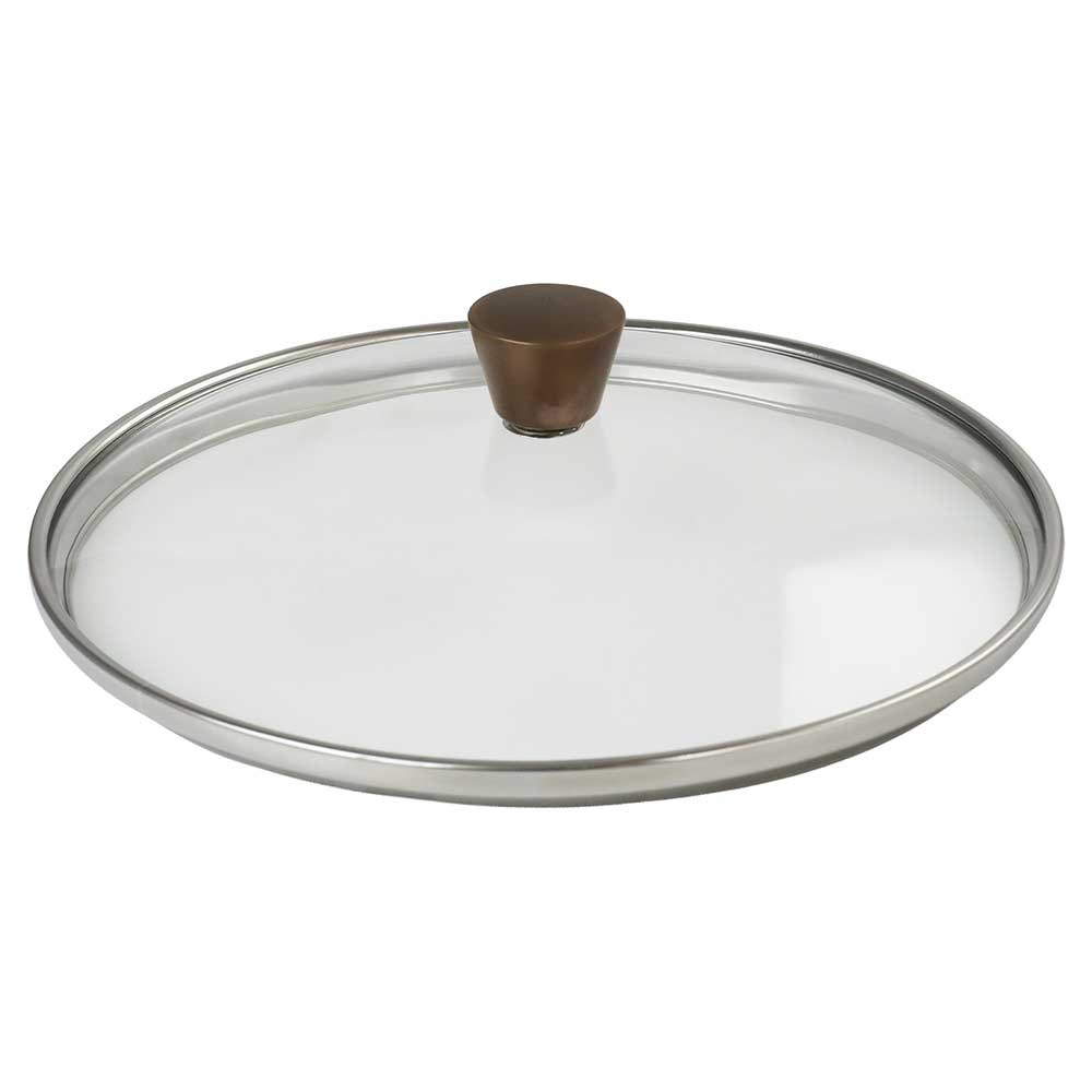 Couvercle en verre bombé bouton cuivré - CRISTEL
