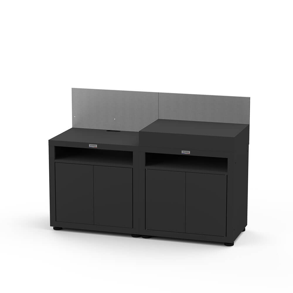 Cuisine 2 Eléments avec Crédence Noire - LE MARQUIER