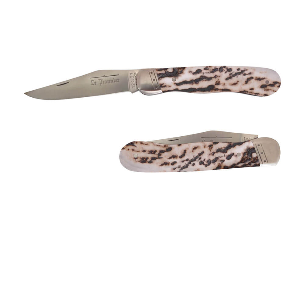 Couteau pliant Le Pionnier Bois de Cerf avec Etui OFFERT - DOURIS CHASTEL