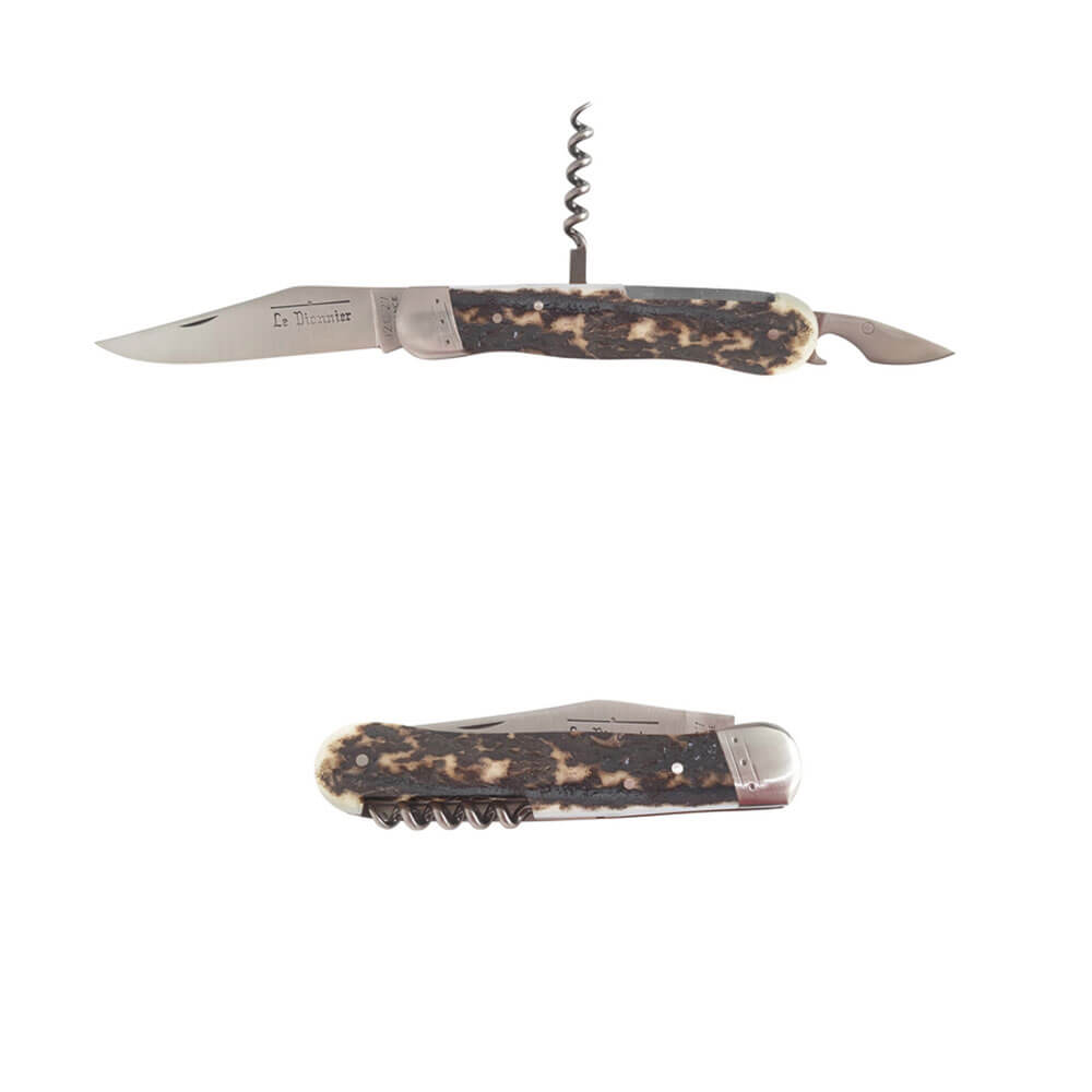 Couteau pliant Le Pionnier Bois de Cerf 3 pièces - DOURIS CHASTEL