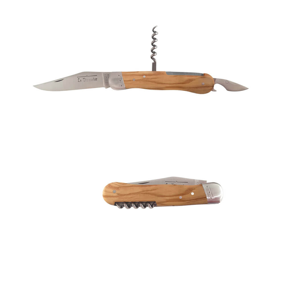 Couteau pliant Le Pionnier Bois d'Olivier 3 pièces - DOURIS CHASTEL