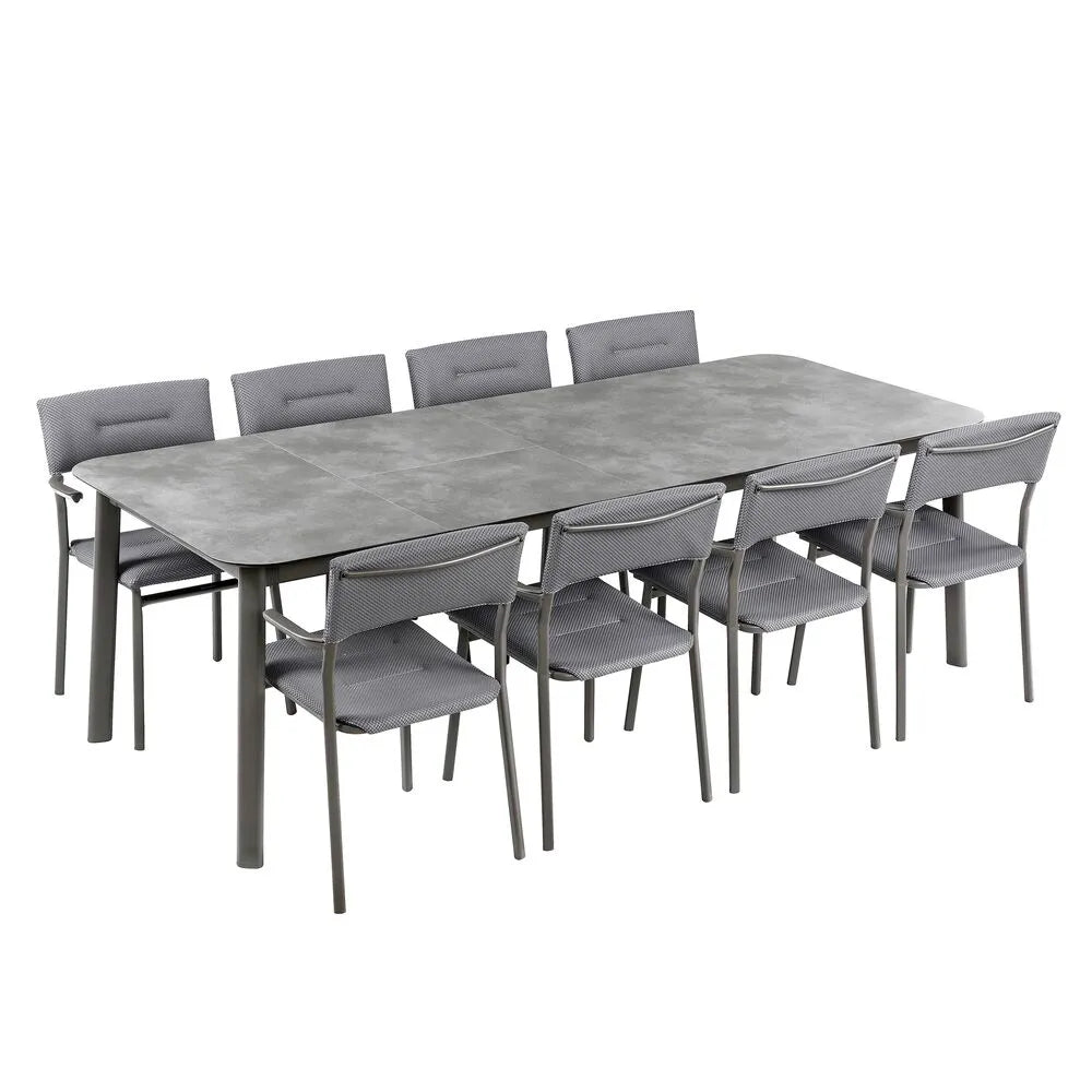 Ensemble table extensible et 8 fauteuils de jardin - LAFUMA