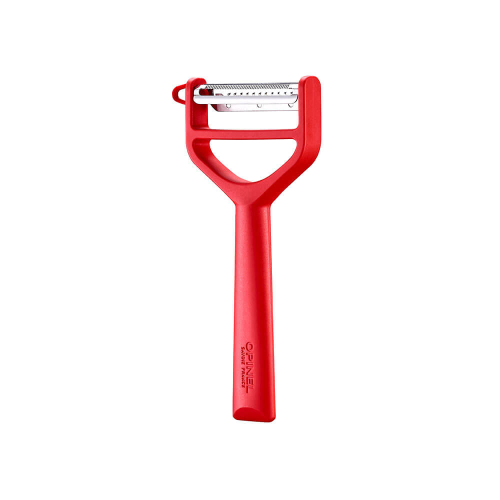 Eplucheur T-Duo Polymère Rouge côté microdenté - OPINEL