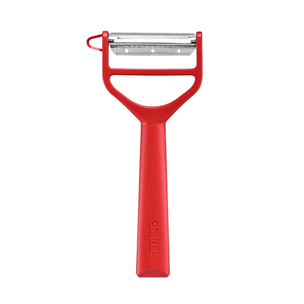 Eplucheur T-Duo Polymère rouge côté éplucheur - OPINEL