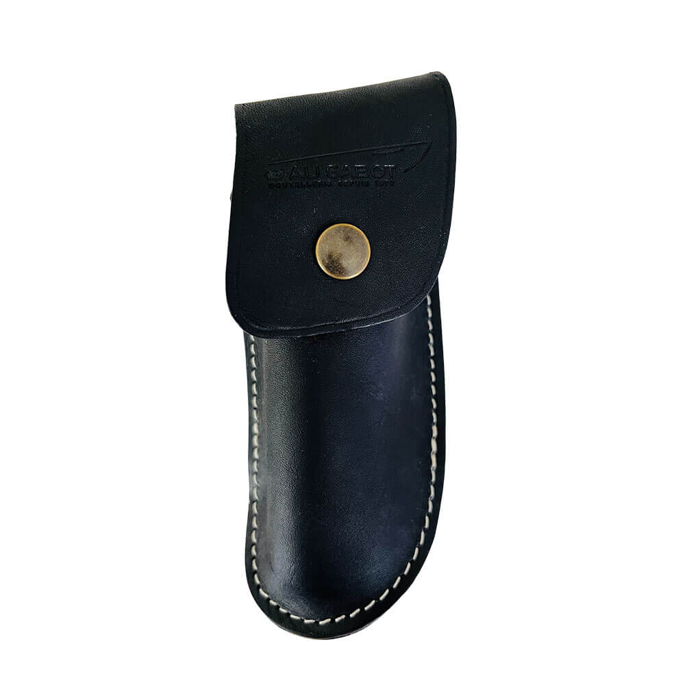 Etui en Cuir pour Couteau Pliant Baribal noir - Au Sabot