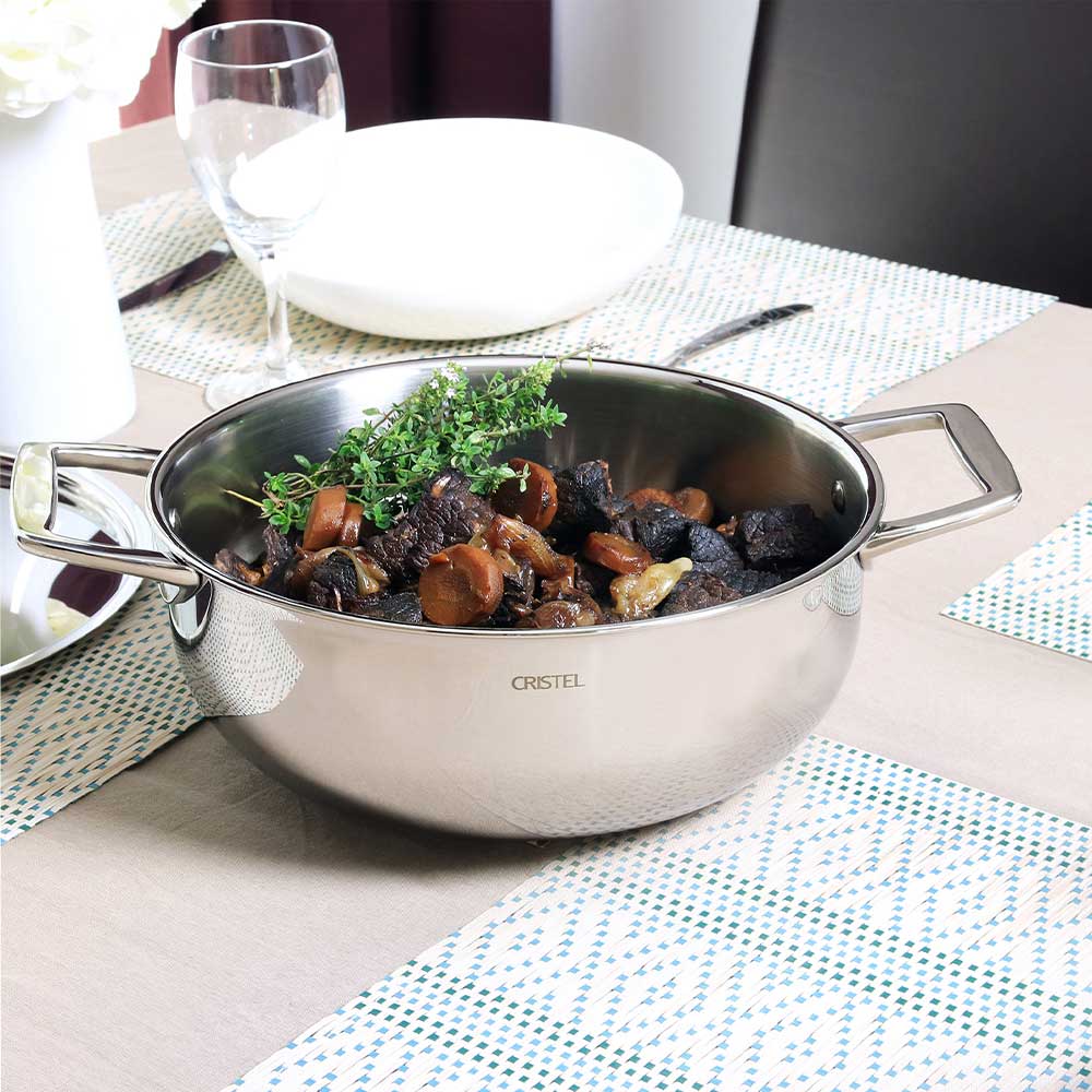 Faitout Inox Castel'Pro avec couvercle en Verre OFFERT - CRISTEL