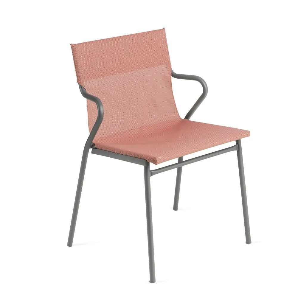Fauteuil LAFUMA Horizon pro, toile Batyline Terre Cuite, structure tube acier titane.