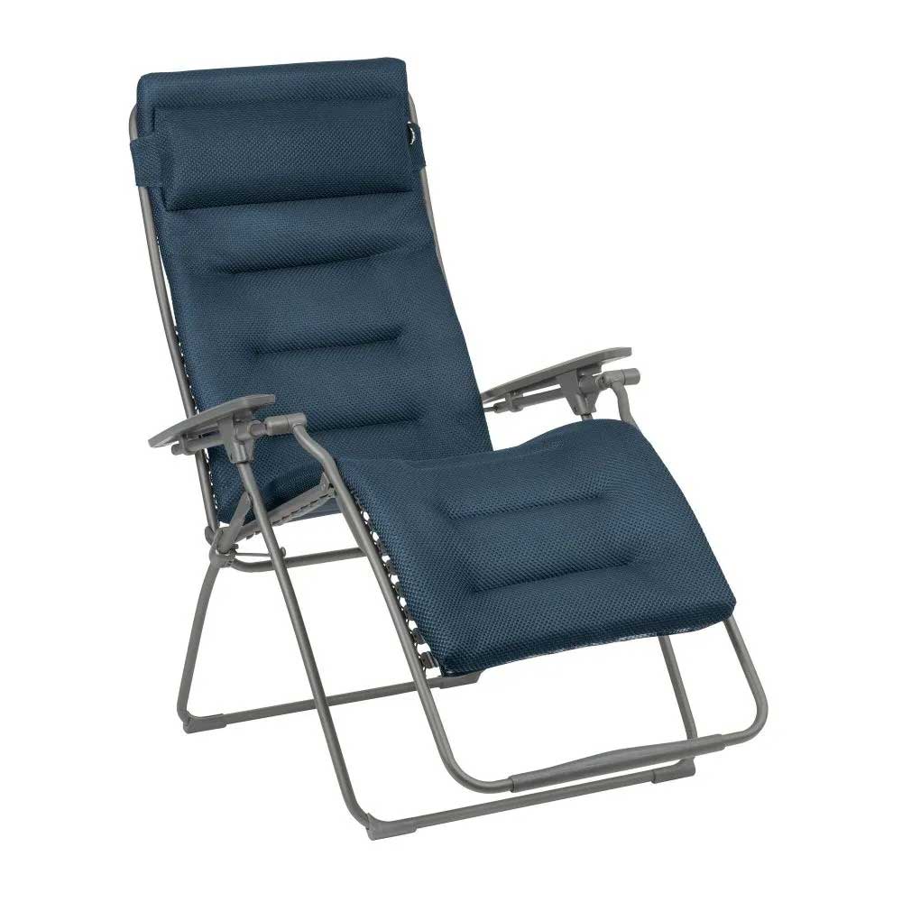 Fauteuil de relaxation multi position pliant FUTURA XL toile BeComfort - LAFUMA bleu encre