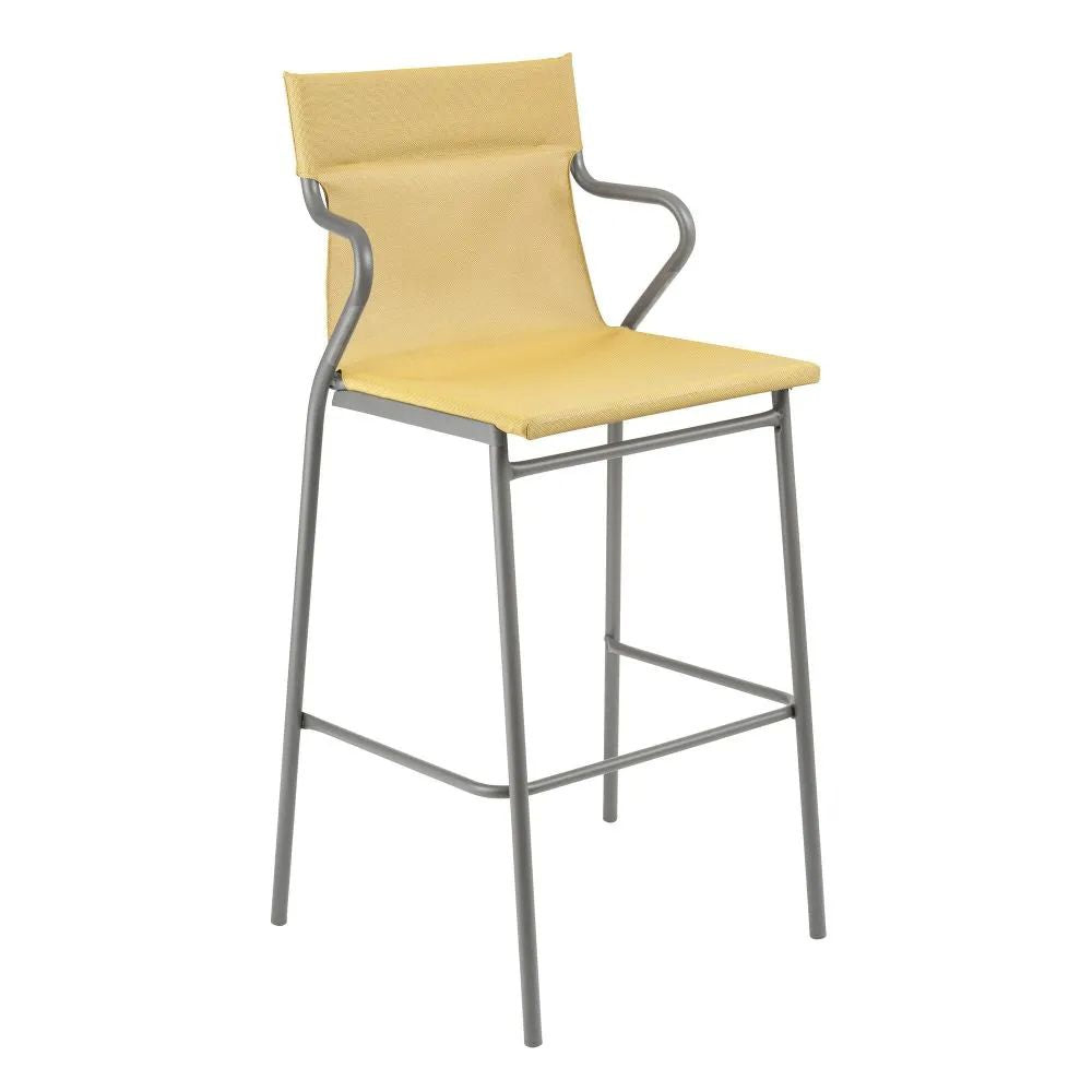 Fauteuil haut professionnel LAFUMA, structure titane, toile Batyline Safran.