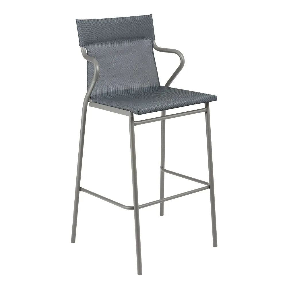 Fauteuil haut LAFUMA structure titane, toile Batyline Storm Grey.