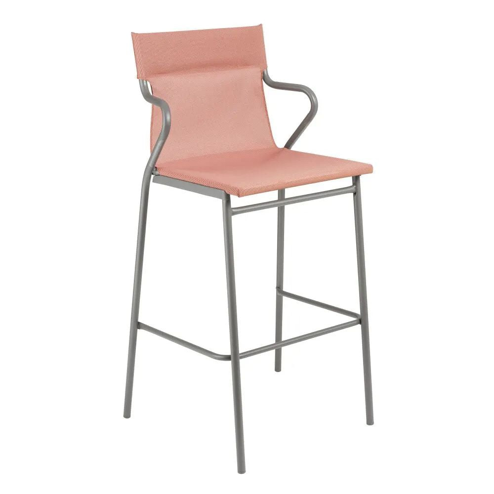 Fauteuil haut LAFUMA Horizon, assise Terre Cuite, structure coloris titane.