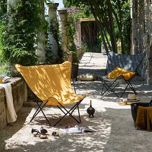 Fauteuil extérieur papillon POP UP XL toile Airlon - LAFUMA coloré déco confort détente