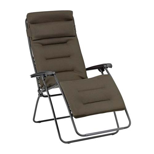 Fauteuil Relax matelassé Zéro Gravité Rsx clip XL Aircomfort LAFUMA marron taupe