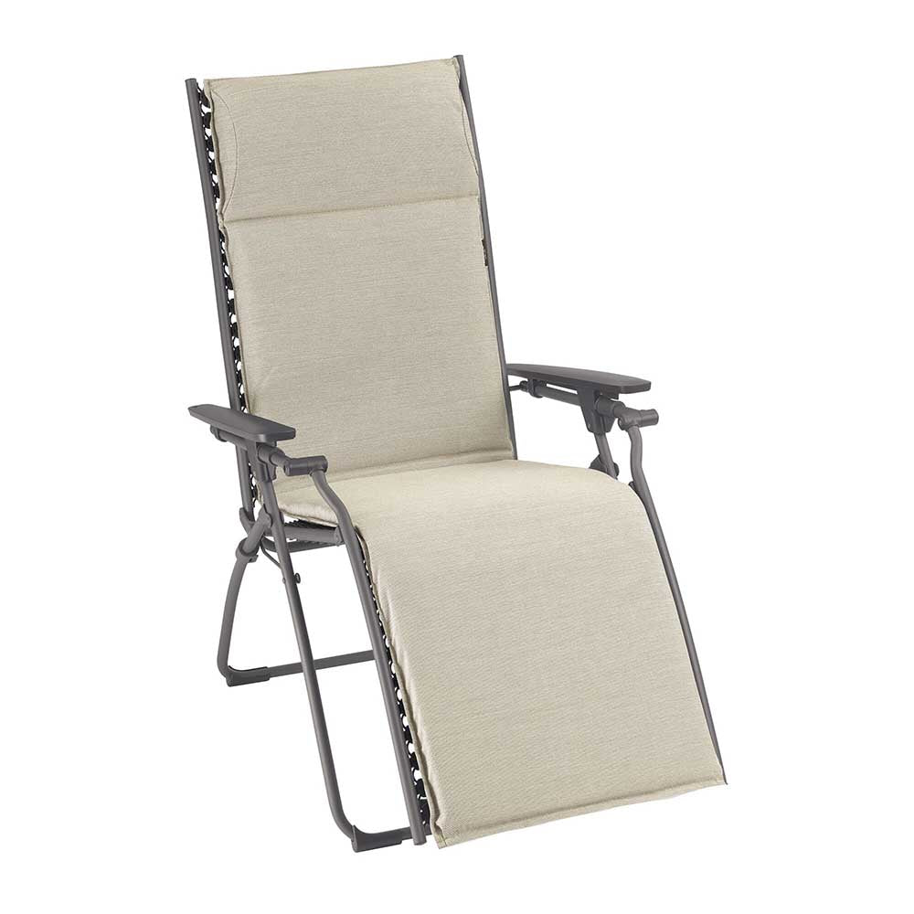 Fauteuil de relaxation multi position pliant BAYANNE toile HEDONA - LAFUMA latte