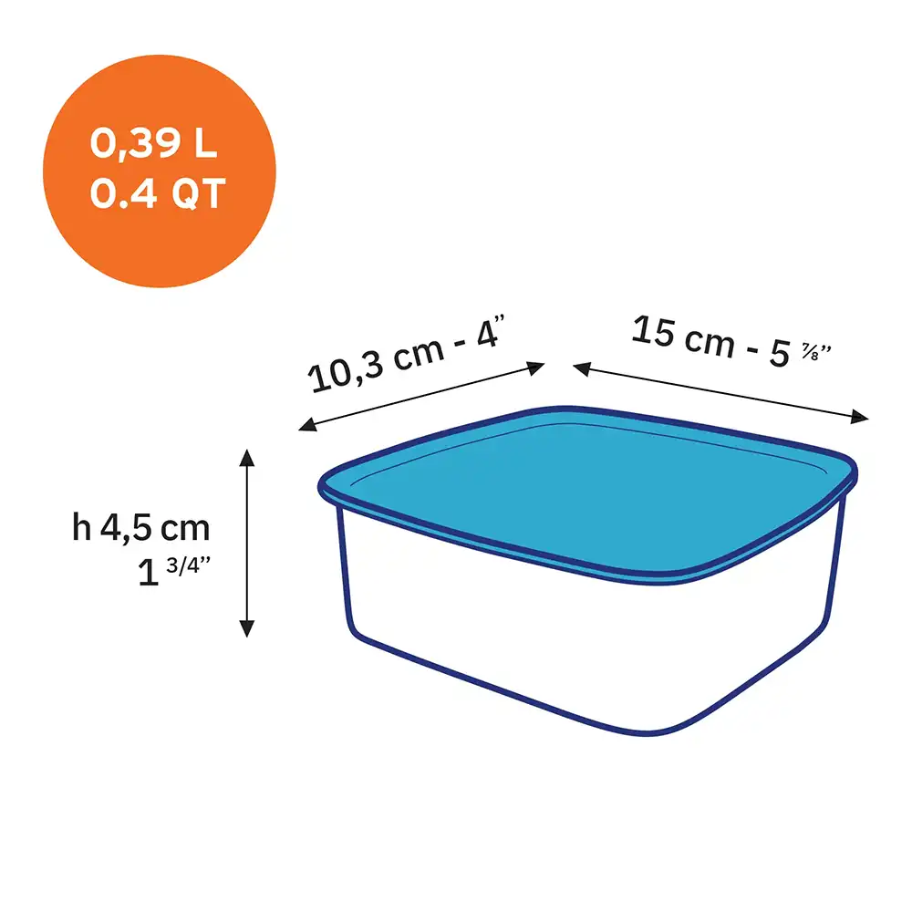 Boite de conservation freshbox rectangulaire 10cm duralex