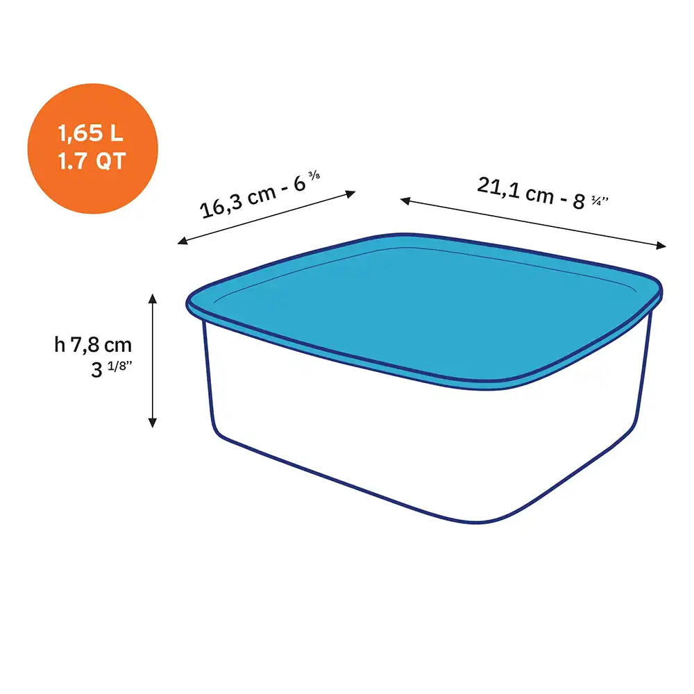 Boite de conservation freshbox rectangulaire 16cm duralex