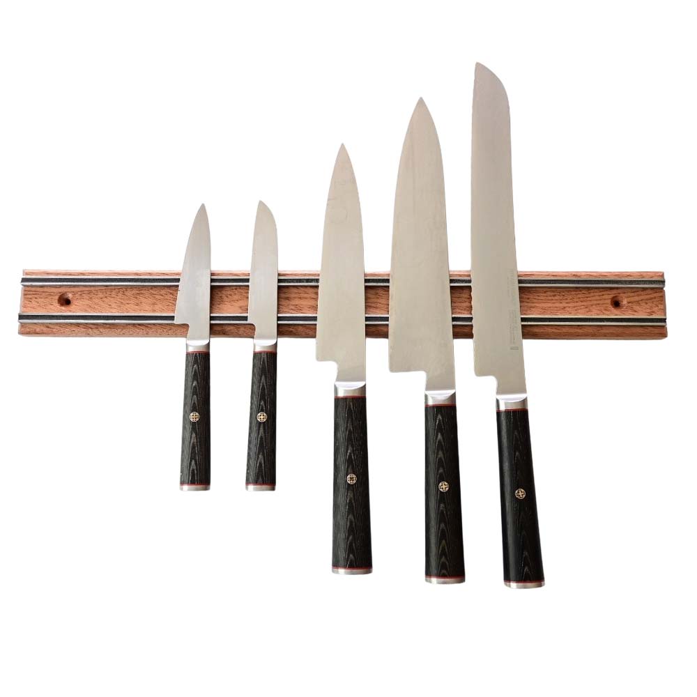 Barre Magnétique pour Couteaux Sapelli Fabrication artisanale en France pour couteaux de cuisine