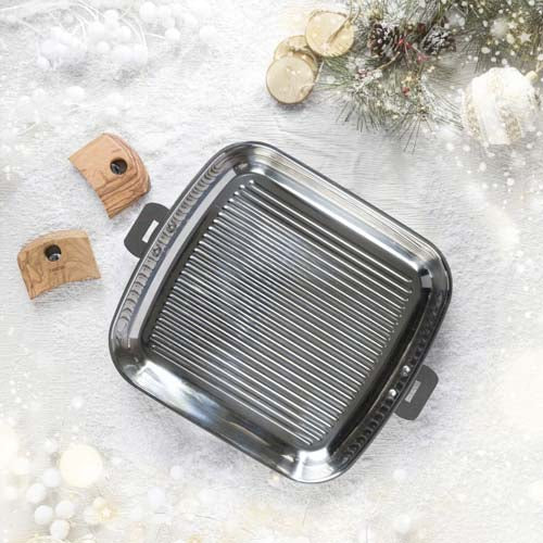 Gril Carré inox 30cm Casteline - CRISTEL four