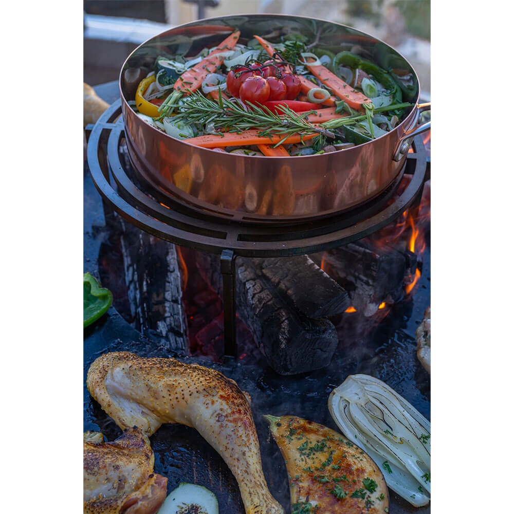 Brasero Classique 80x90cm CORTEN - GRILL CHIC avec nourriture