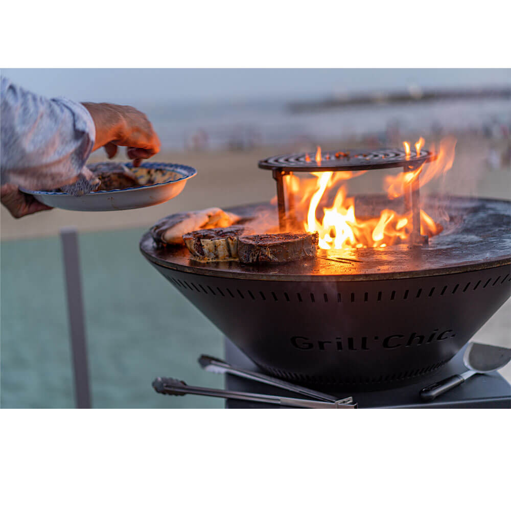 Zoom sur le Brasero Classique 80x90cm CORTEN - GRILL CHIC