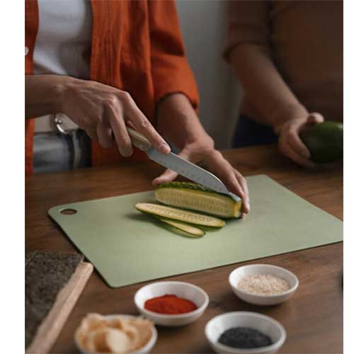 Couteau Santoku Alvéolé Solange Manche Platane - GOYON-CHAZEAU pas cher