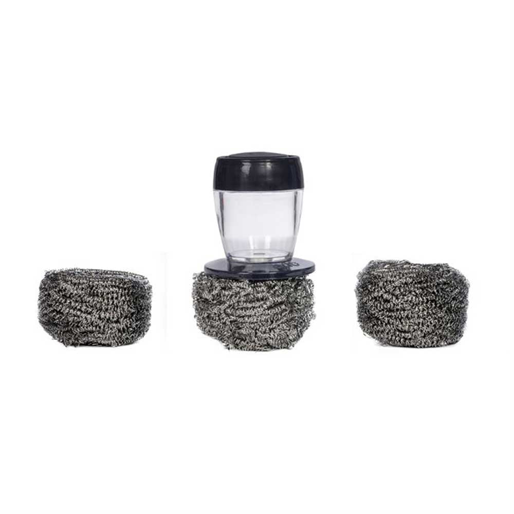 Kit support et 3 boules inox pour nettoyage de plancha - ENO