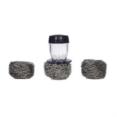 Kit support et 3 boules inox pour nettoyage de plancha - ENO