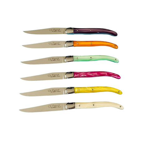 6 Couteaux Laguiole dans coffret en bois - Au Sabot