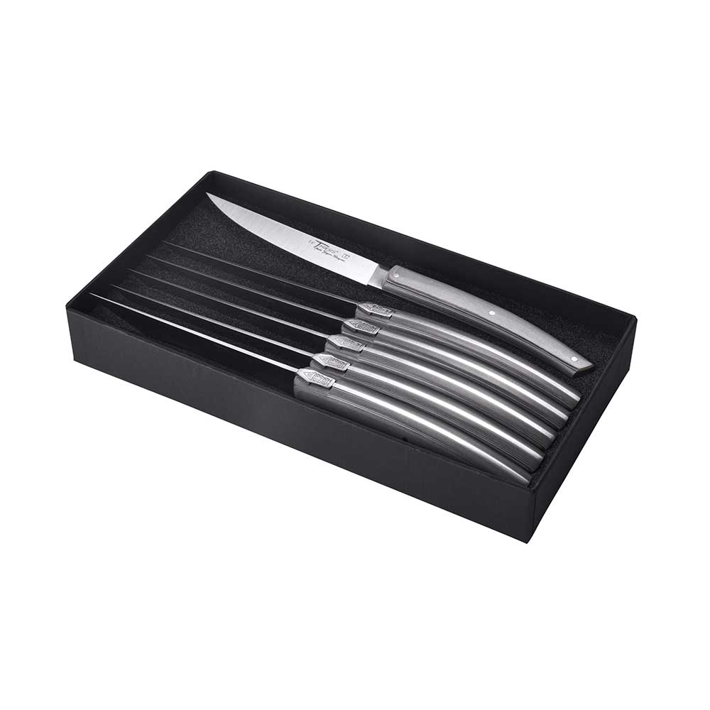 Coffret 6 Couteaux Le Thiers Pirou Brasserie Gris - GOYON-CHAZEAU