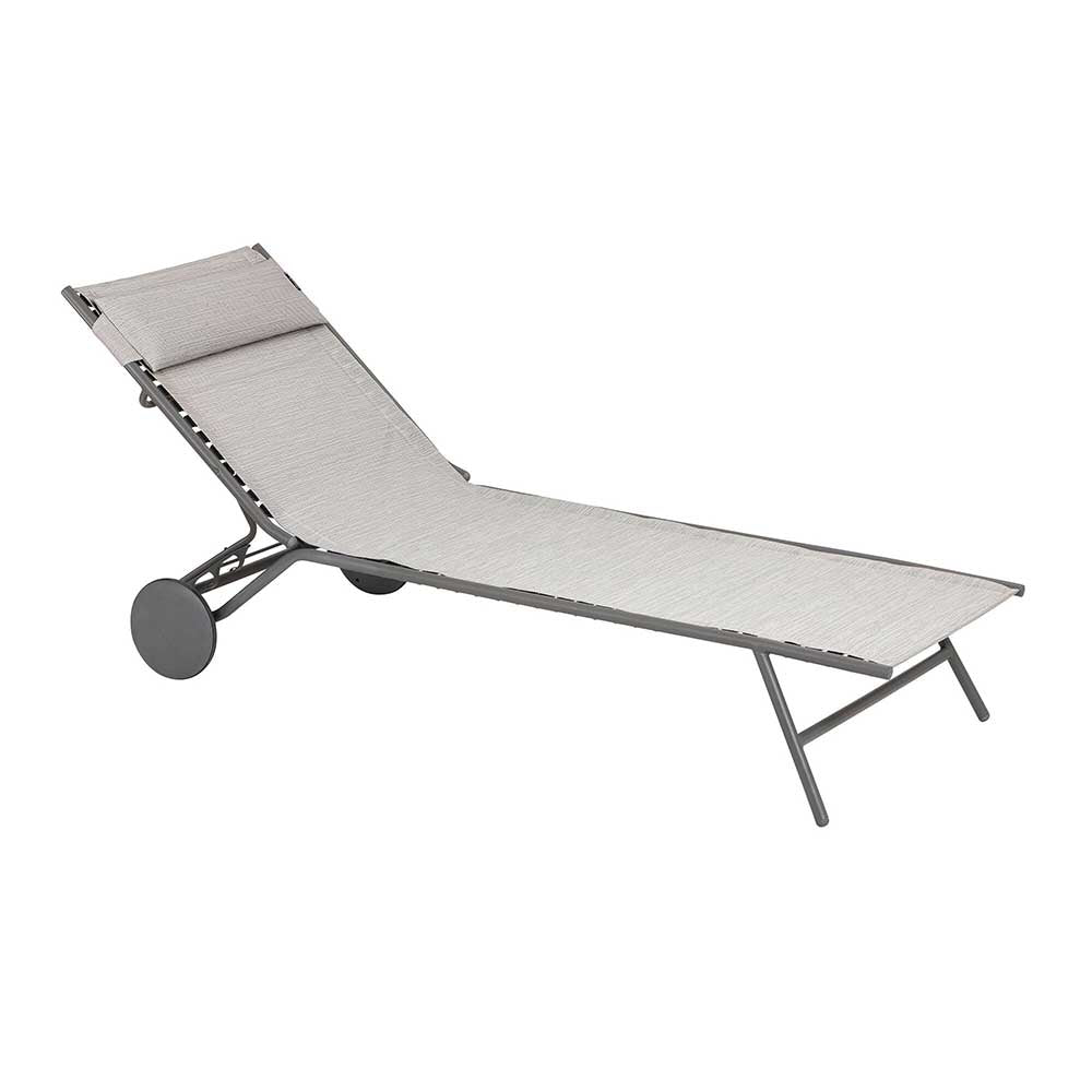 Lit bain de soleil Miami II toile Batyline DUO - LAFUMA galet