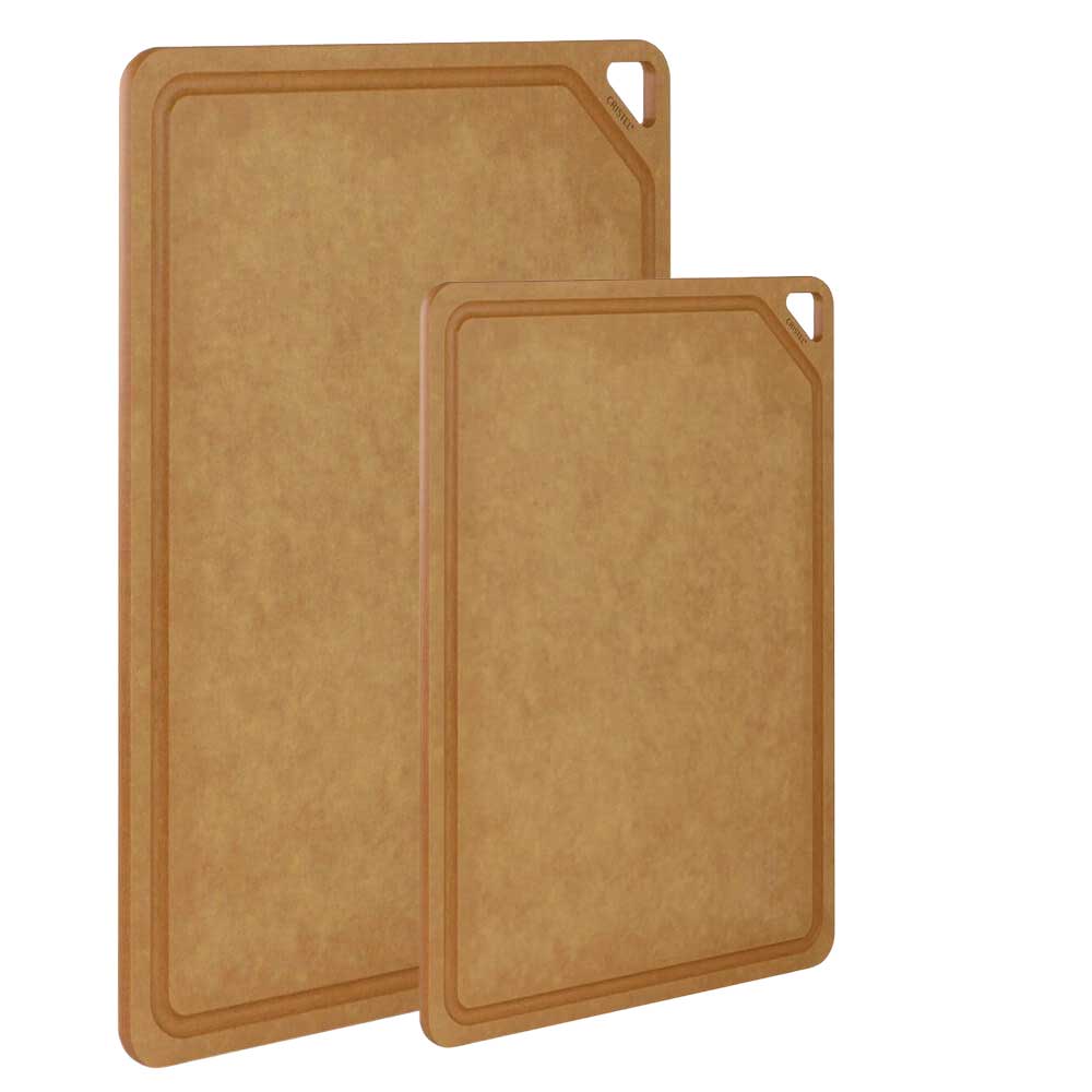 Lot de 2 planches à découper avec rainure - CRISTEL