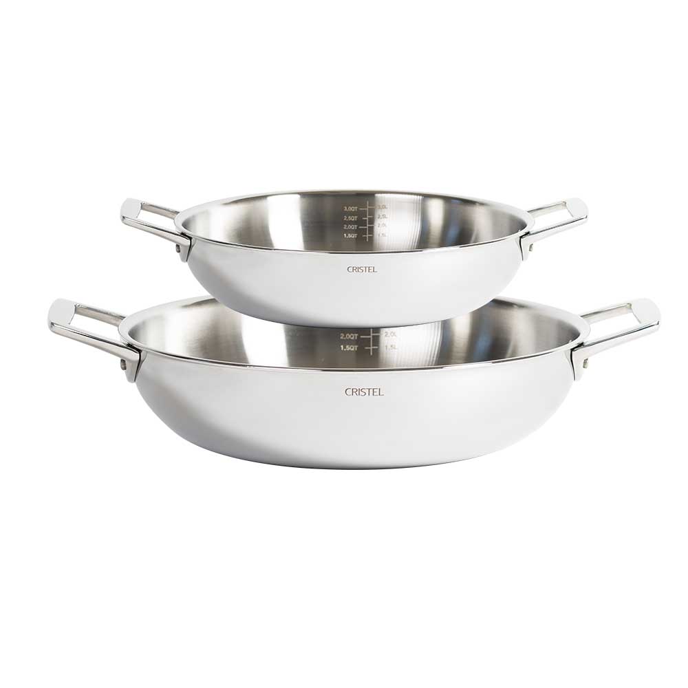 Lot de 2 Plats Sautoir Inox Castel'Pro - CRISTEL