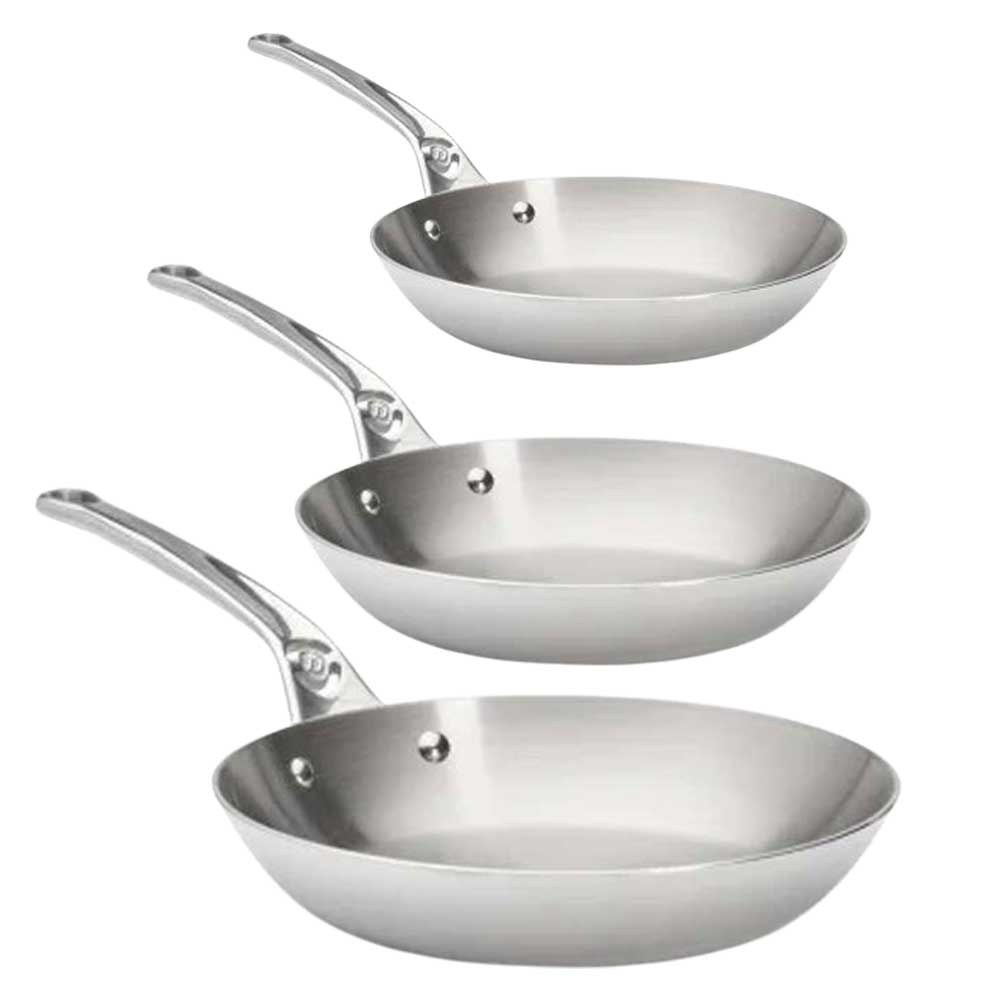 Lot de 3 Poêles Affinity Inox - de BUYER