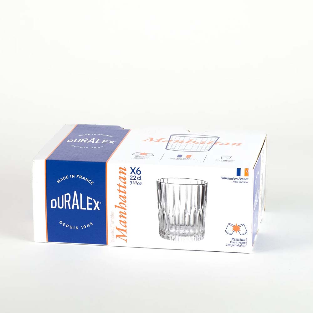 Lot de 6 verres transparent 22 cl - MANHATTAN - DURALEX passe au lave-vaisselle