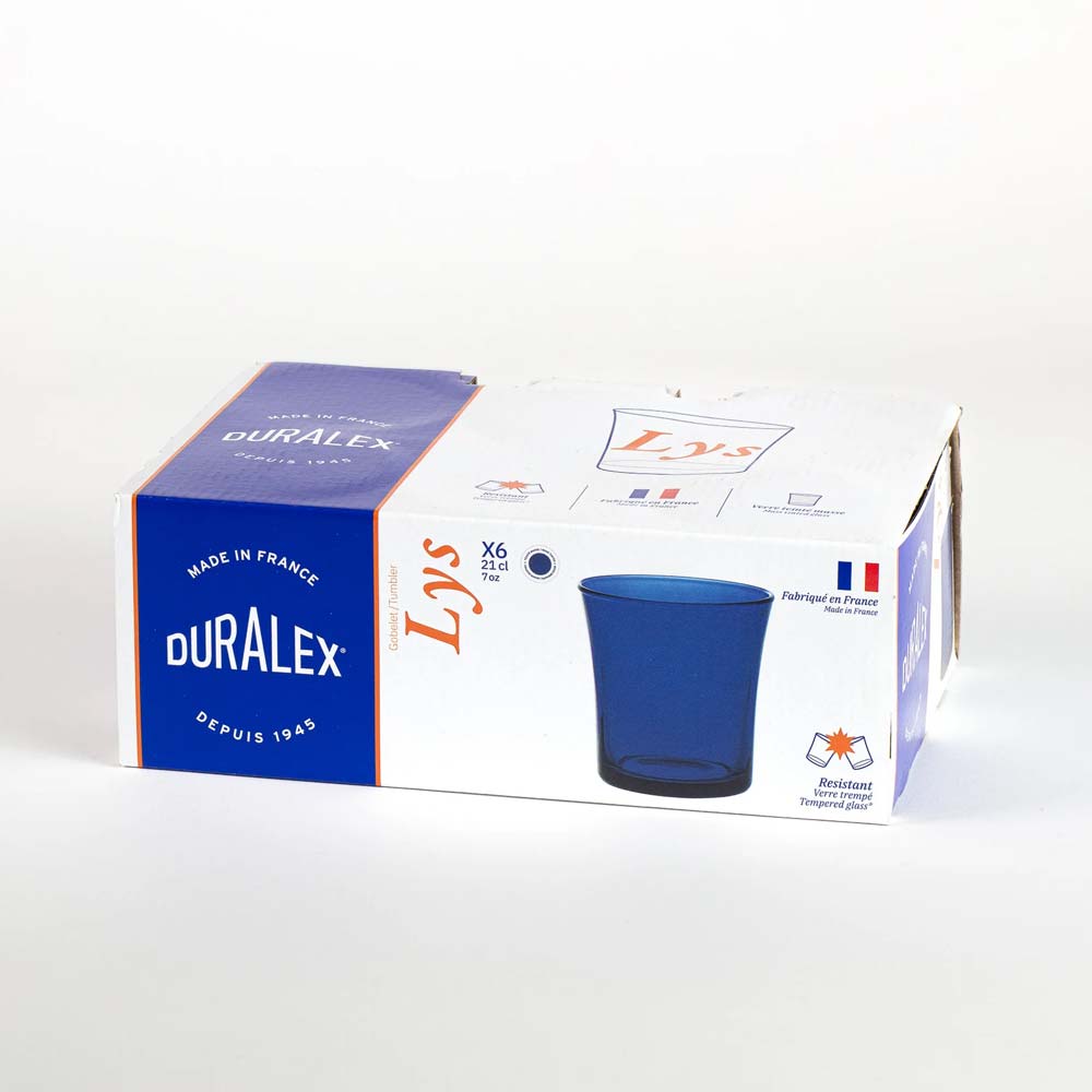 Lot de 6 verres 21 cl Saphir - LYS - DURALEX packaging