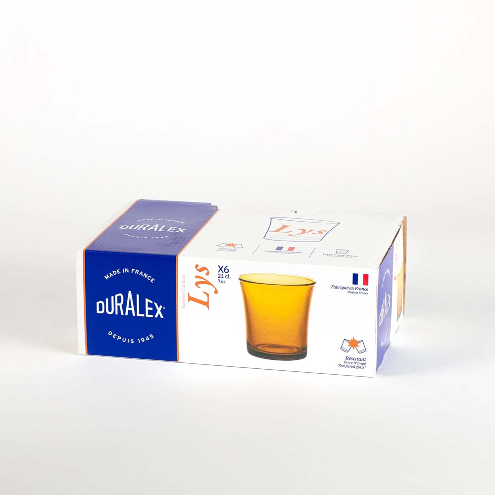 Lot de 6 verres 21 cl Ambre - LYS - DURALEX packaging