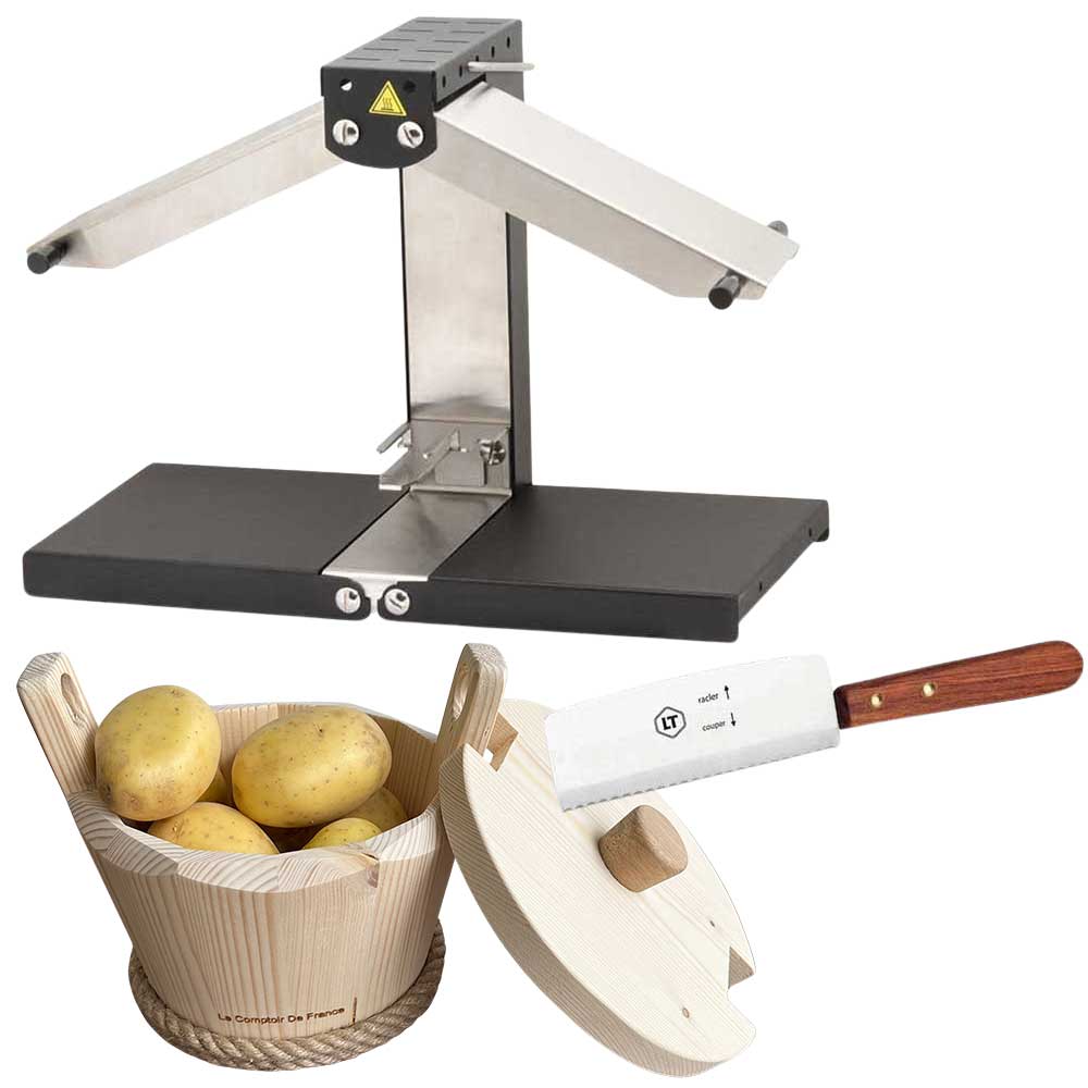 Appareil à Raclette Brézière noir avec couteau spécial Raclette et Patatière - Louis Tellier