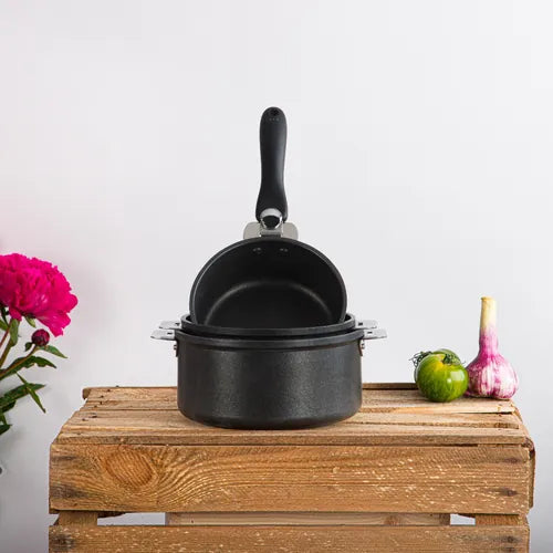 Lot de 3 Casseroles Cookway avec 1 poignée OFFERTE - CRISTEL sain sans PFOA ou PFOS