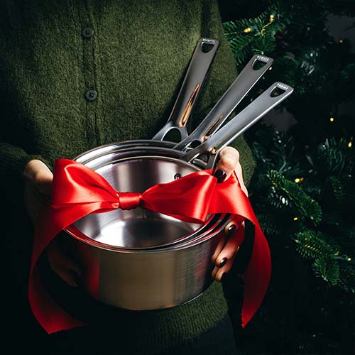 Lot 3 Casseroles Inox Brossé 1826 - CRISTEL cadeau cuisine