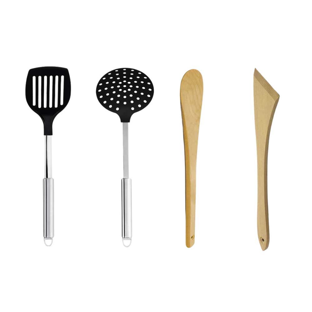 Lot de 4 ustensiles de cuisine bois et nylon - CRISTEL TOURNABOIS