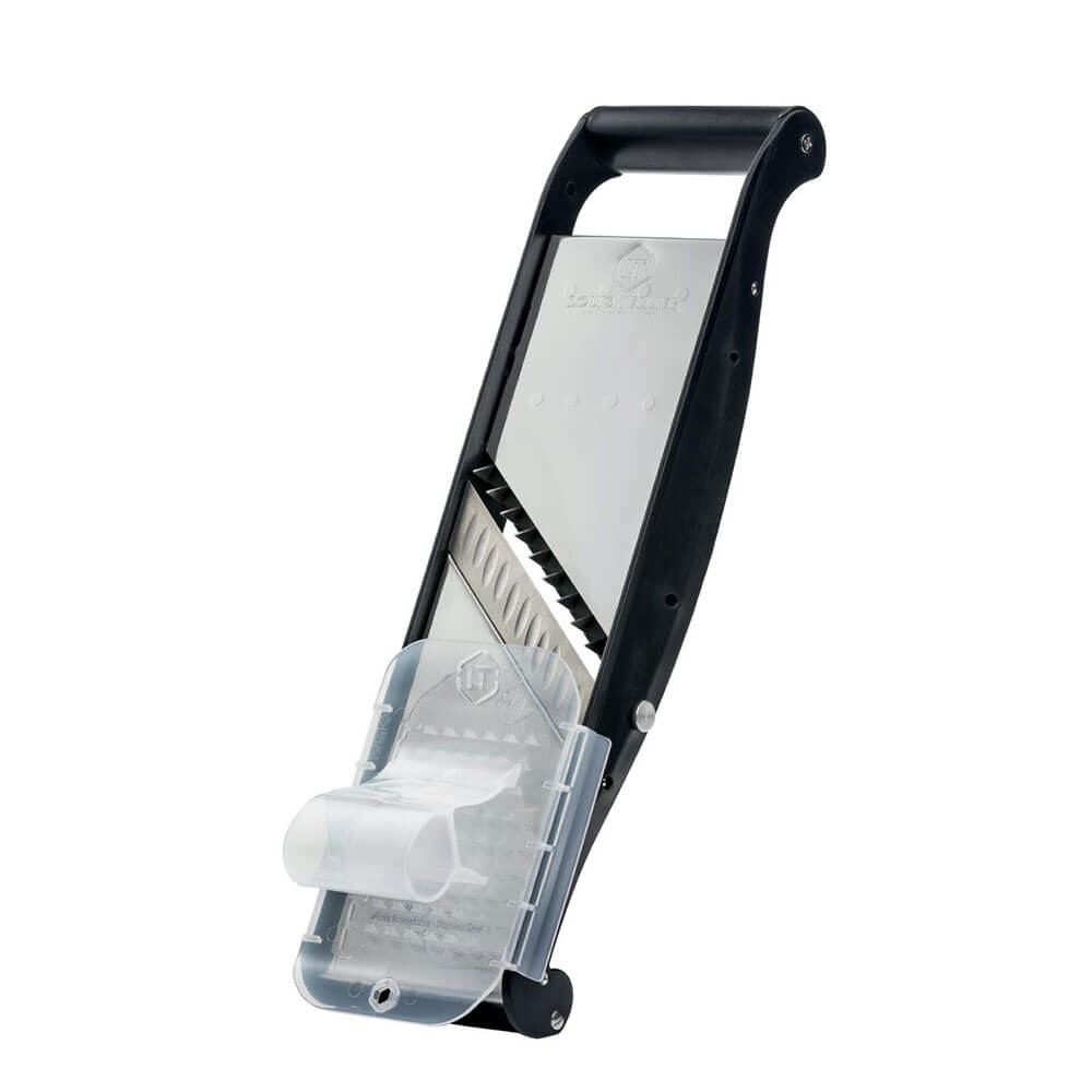 Mandoline inox Compact-PRO BASALTE 2 peignes effileurs (4 & 10 mm) - Louis Tellier