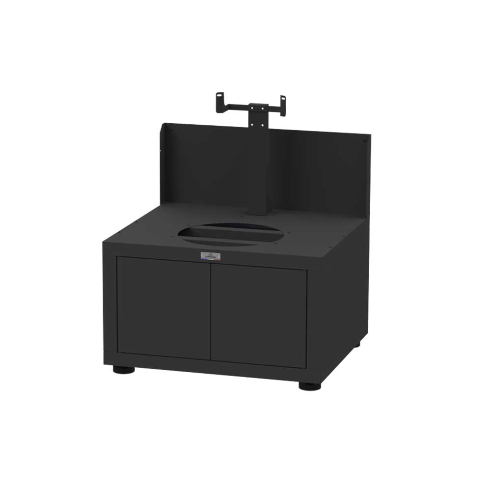 Meuble cuisine pour Kamado M et L Noir - LE MARQUIER vu avec la fixation