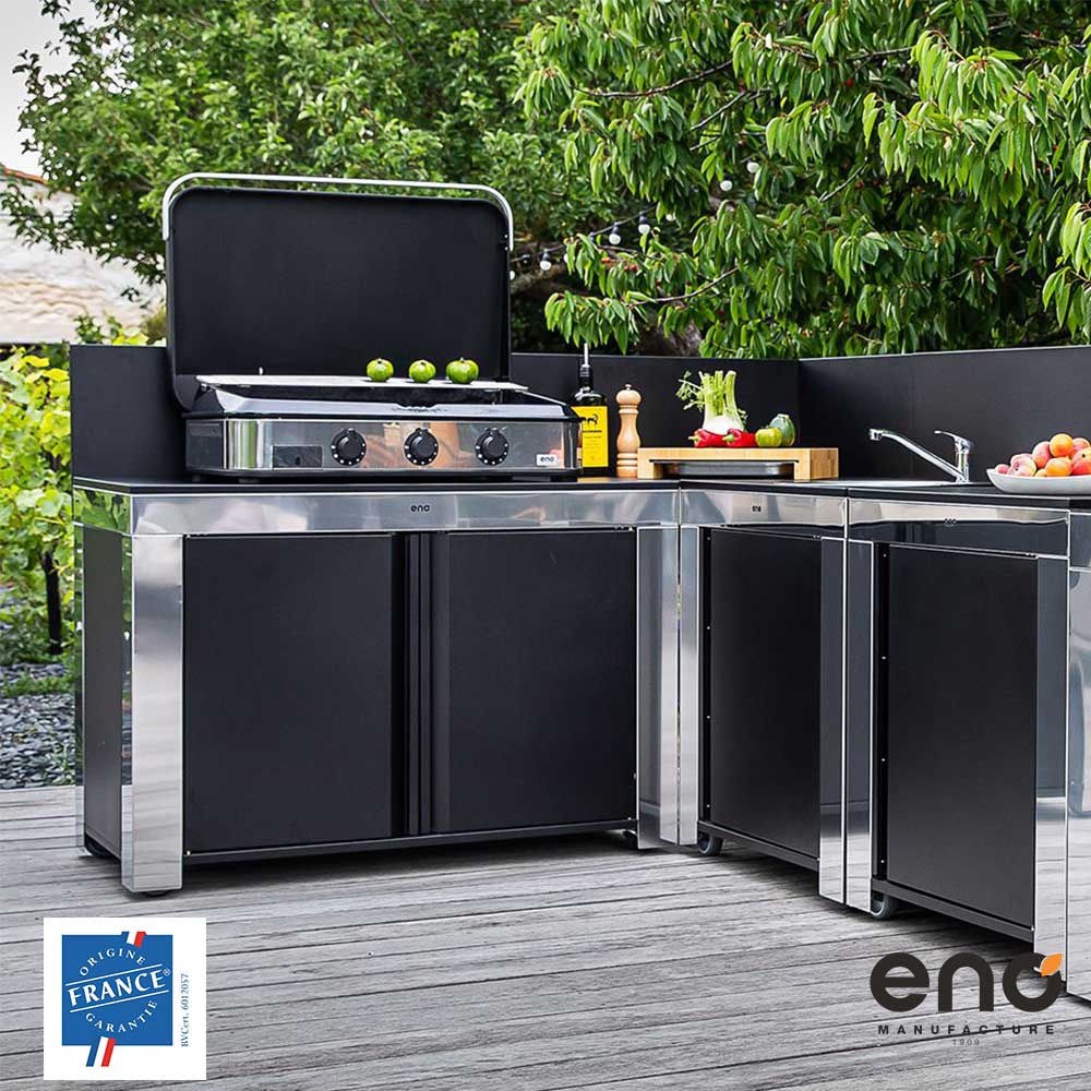 Meuble FELIX 120 cm Noir Inox - ENO