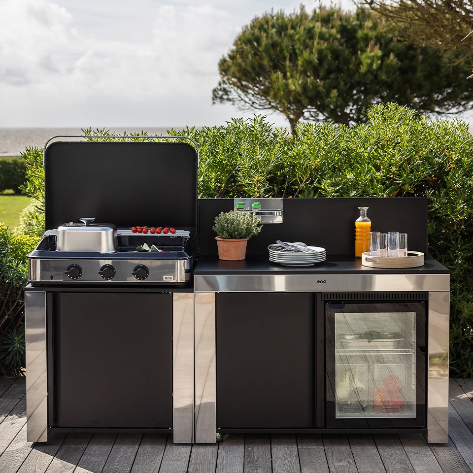 Meuble FELIX 120 cm Noir Inox - ENO