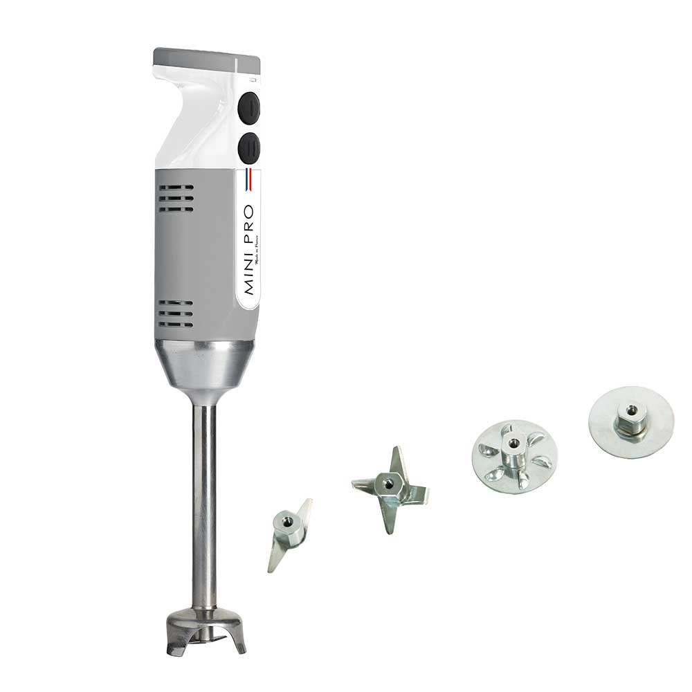 Mixeur plongeant polyvalent mini-pro Gris Blanc 4 couteaux- DYNAMIC