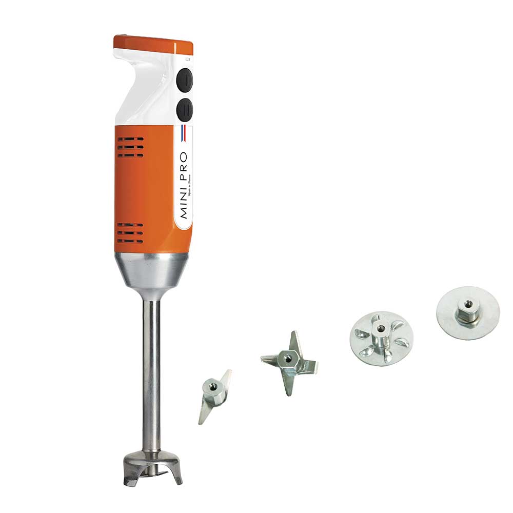 Mixeur plongeant polyvalent mini-pro Orange Blanc 4 couteaux- DYNAMIC
