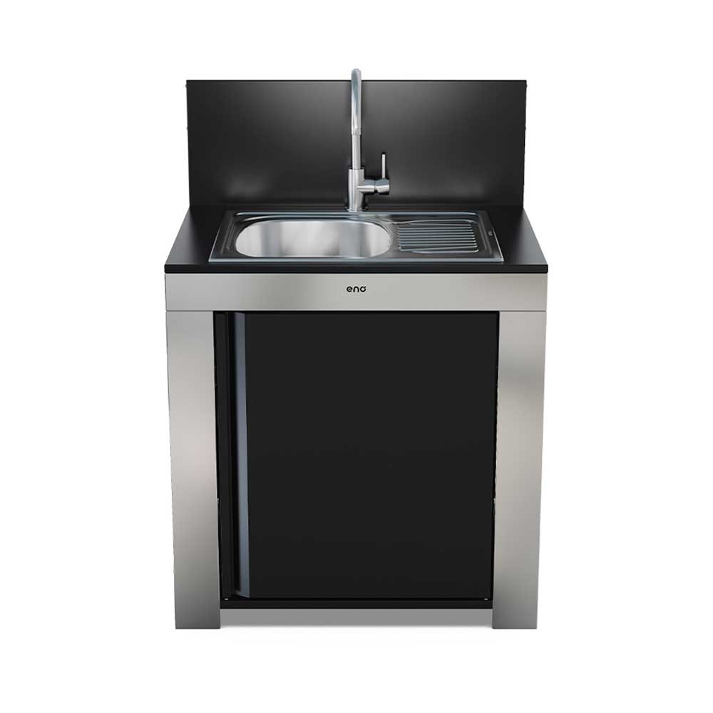 Module Évier Rectangulaire 80 cm Noir Inox - ENO en promo